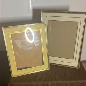 😄60’s metal picture frames gold tone reversible